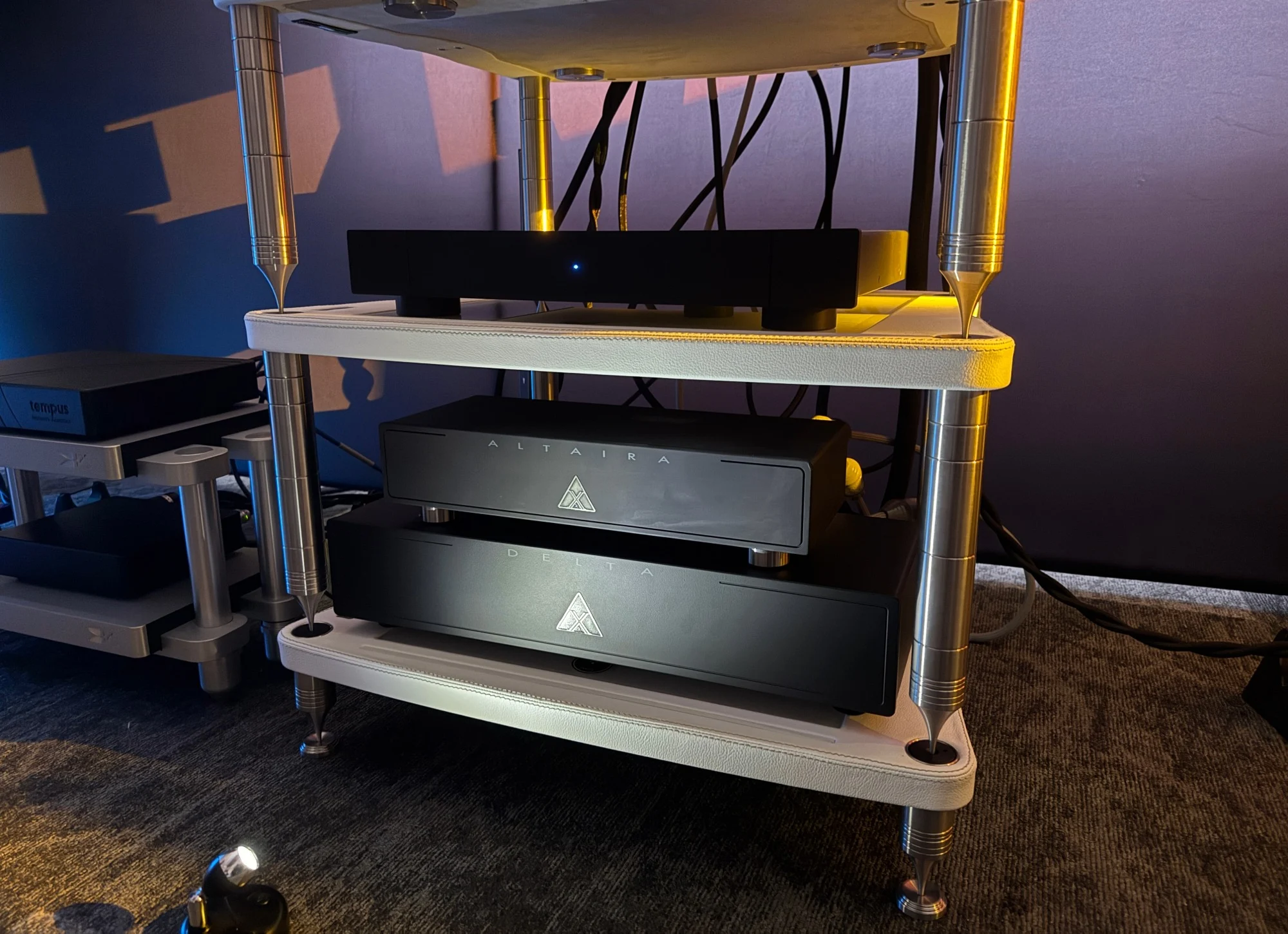 Shunyata Delta X Power Conditioner in the Boyer room at the Audio Show Deluxe.