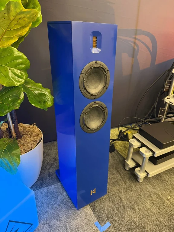 The Kroma Thais Loudspeakers in the Boyer room at the Audio Show Deluxe.