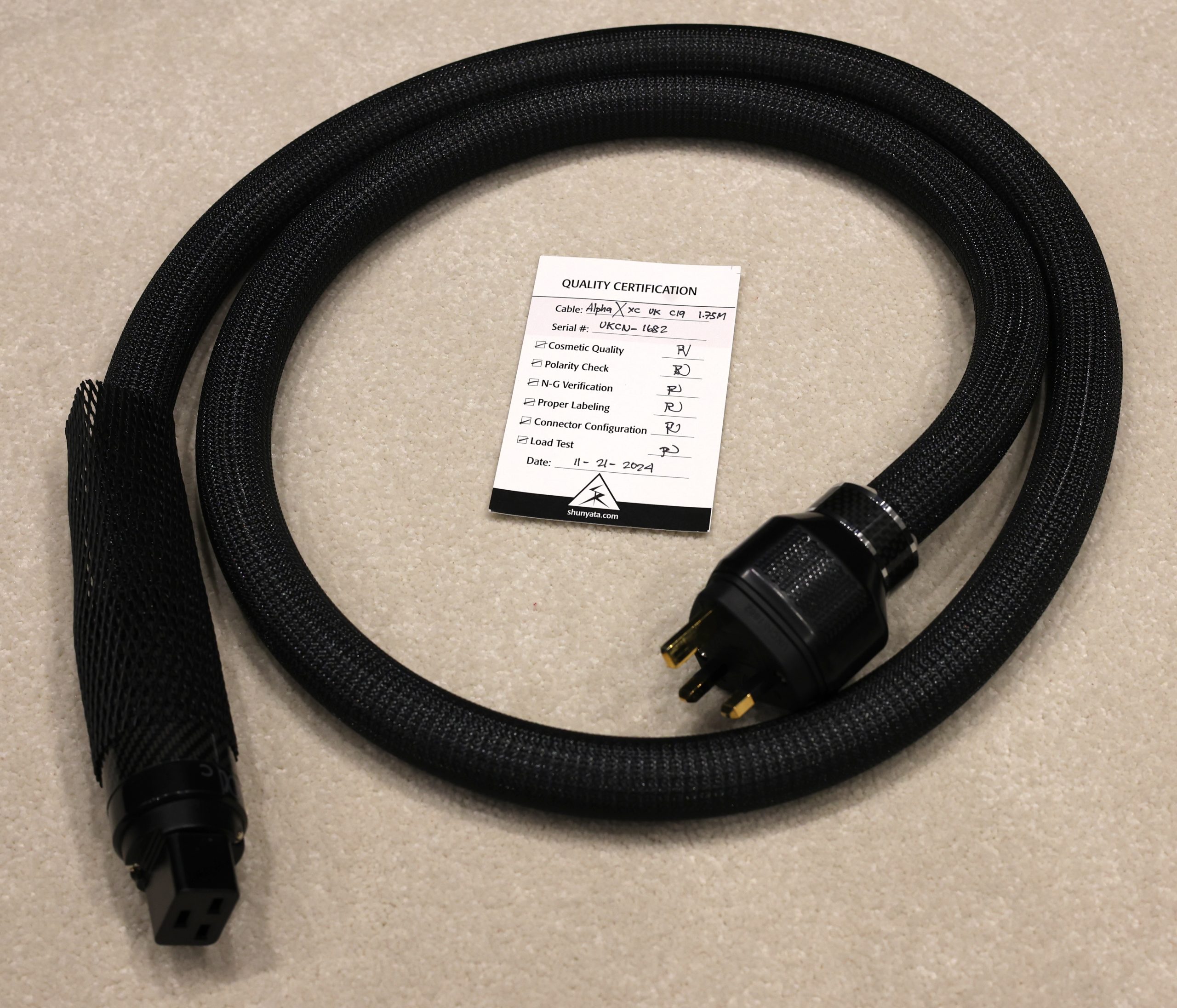 Shunyata Alpha X XC C19 Power Cable @ Audio Therapy