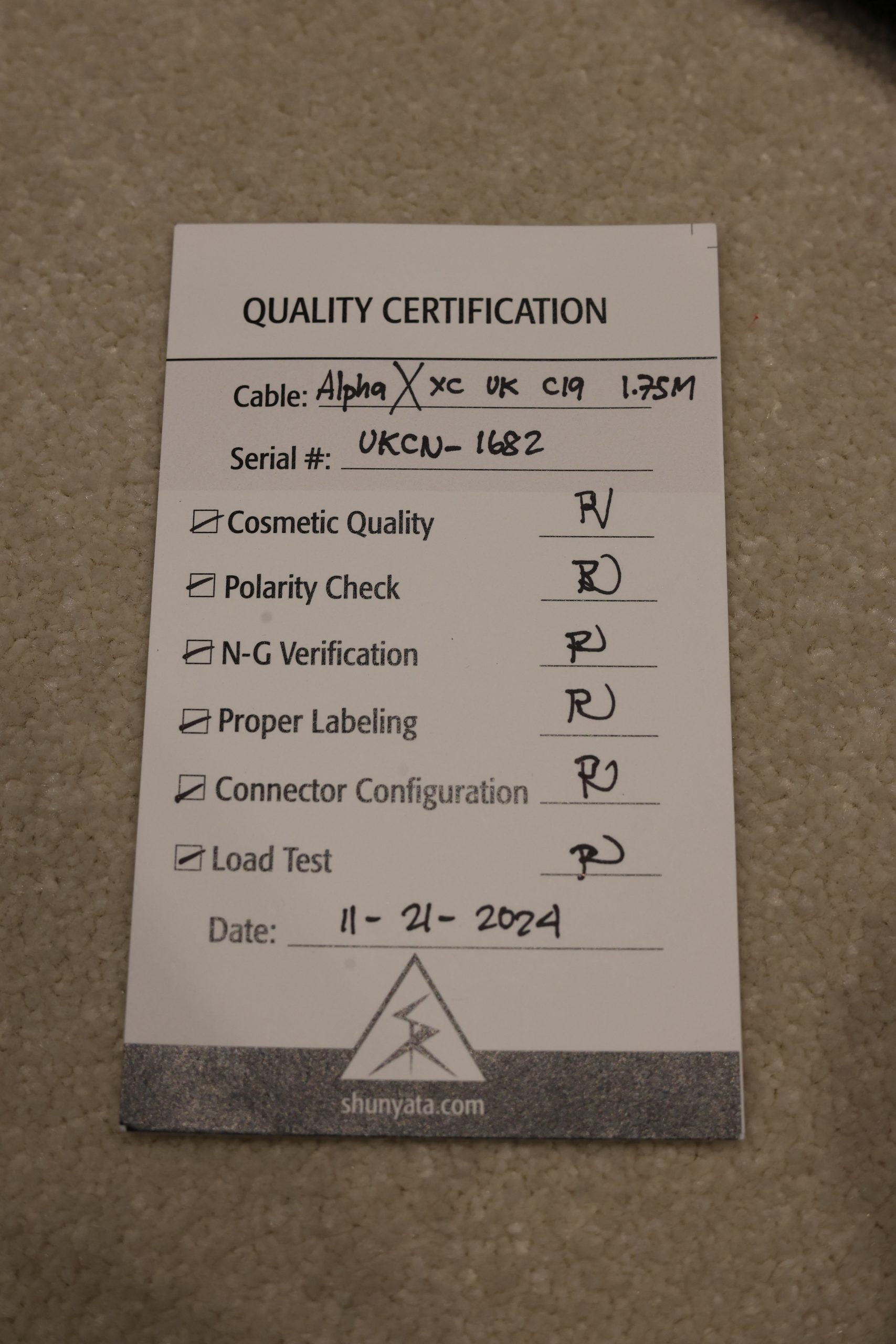 Shunyata Alpha X XC C19 Power Cable @ Audio Therapy