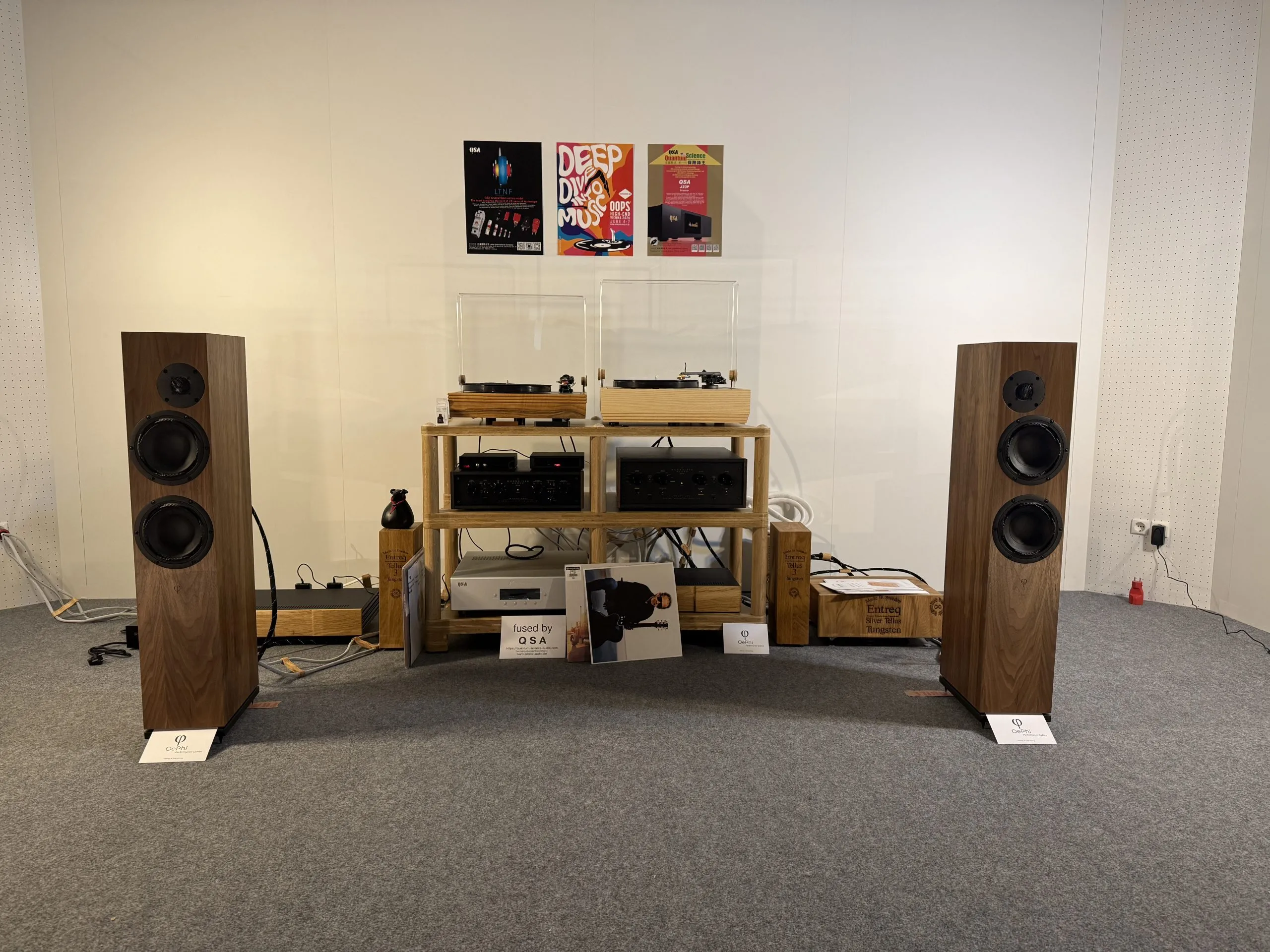 An audio setup with OePhi Transcendence 2.5s at Vienna High End 2026.